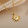 Zircon Evil Eye Necklaces For Women Zirconia Sun Pendant Gold Chain Choker Wedding Punk Jewelry Daily Accessories Birthday Gift