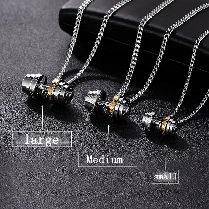 barbell 2021 stainless steel necklace mens Couple pendants Fitness sports man Fitness accesories jewelry on the neck pride