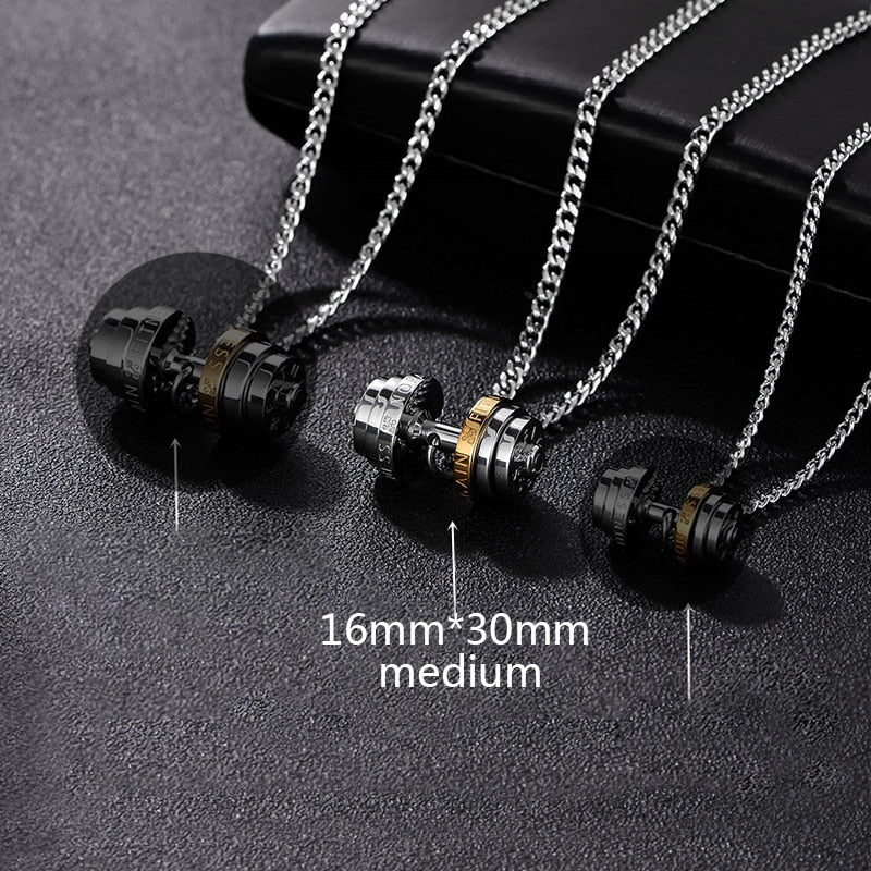 barbell 2021 stainless steel necklace mens Couple pendants Fitness sports man Fitness accesories jewelry on the neck pride