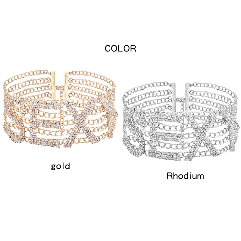 choker necklace women sexy letter shiny exquisite style wedding engagement brand fine jewelry