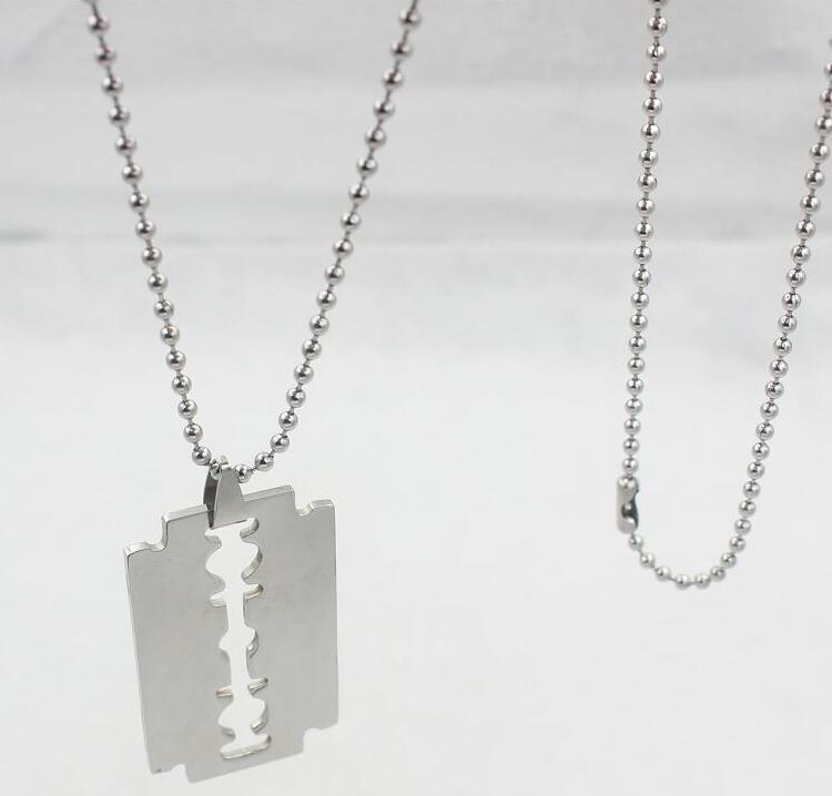 ( color do not fade ) layered chains hiphop Punk Stainless Steel Padlock Necklace men rock Lock Blade Necklaces for women di067