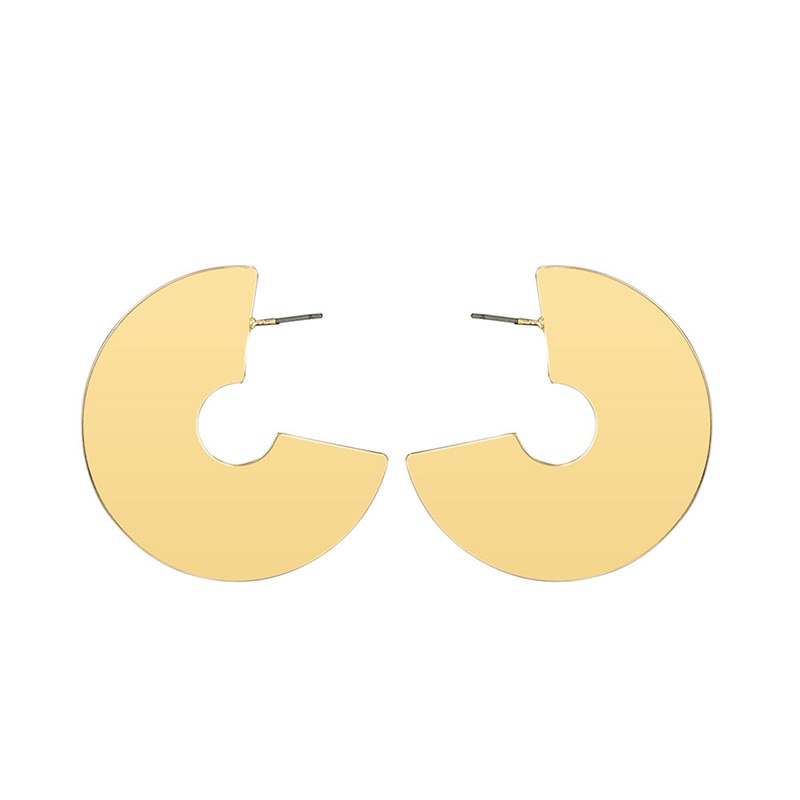 Gold Silver Color Semicircle Drop Earring for Women Girl Alloy Geometric Abstract Round Dangle Earrings Brincos 6144