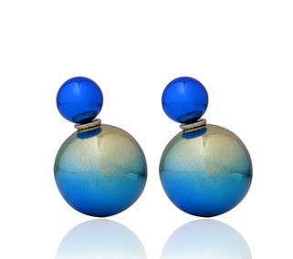 imitation pearl earrings fashion trendy coated printed double created simulated pearl ear stud earrings for women