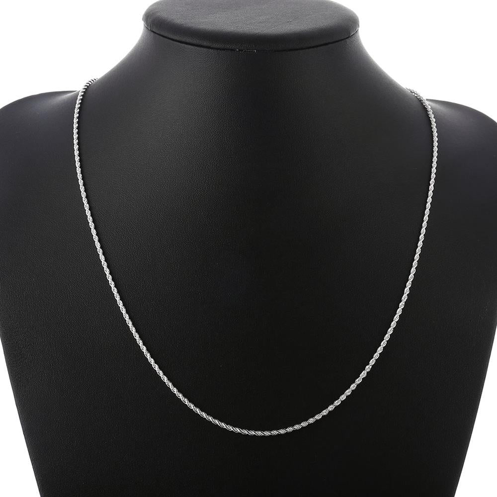 korean 2MM Twisted Rope Chain 925 Stamped Silver Necklace for women Mens   party wedding accessories Jewelry gift