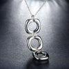 korean 925 Stamped Silver charms three square Pendant Necklace For Women man gifts trend party streetwear Jewelry