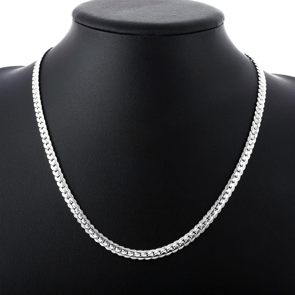 925 Stamped Silver Necklace classic 6MM Sideways Chain For Women Men Party Wedding Jewelry gifts
