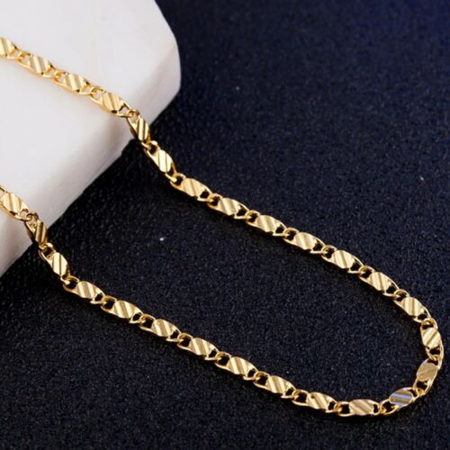 925 Sterling Silver 18K Gold 2MM flat Clavicle chains Necklaces for Men Women wedding Jewelry Christmas gifts 40-75cm