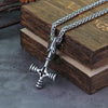 never fade Stainless Steel Nordic Viking wolf Cross necklace with wooden box as gift