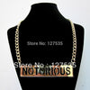 new arrival fashion acrylic alphabet letter notorious gold thick chain necklace