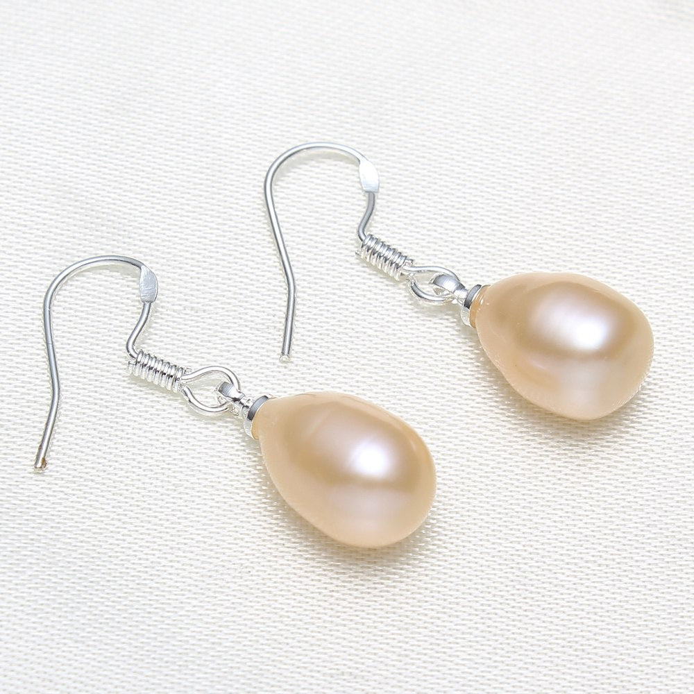 new women fashion elegant jewelry Freshwater Pearl Earrings with Brass copper bronze color plated plating