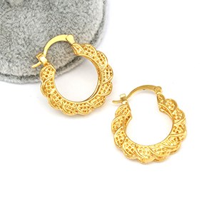 Wholesale Fashion Hoop Earrings Gold/Rose Gold steel/Black Color Round Hoop Earing For Woman Jewelry