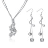 special offer 925 sterling silver classic beads necklaces long earring jewelry sets for women wedding engagement gifts