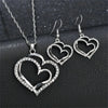 1 set Vintage Shiny  Jewelry Set Wedding Dinner Wedding Dress Accessories Double Love Peach Heart Shape Earrings Necklace
