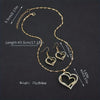 1 set Vintage Shiny  Jewelry Set Wedding Dinner Wedding Dress Accessories Double Love Peach Heart Shape Earrings Necklace