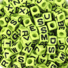 100Pcs/Lot Trendy  Acrylic Square Alphabet Beads Large Hole Letter Loose Spacer Bead Jewelry Handmade Bracelet Making Supplies