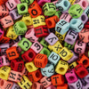 100Pcs/Lot Trendy  Acrylic Square Alphabet Beads Large Hole Letter Loose Spacer Bead Jewelry Handmade Bracelet Making Supplies