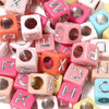 100Pcs/Lot Trendy  Acrylic Square Alphabet Beads Large Hole Letter Loose Spacer Bead Jewelry Handmade Bracelet Making Supplies