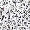 100Pcs/Lot Trendy  Acrylic Square Alphabet Beads Large Hole Letter Loose Spacer Bead Jewelry Handmade Bracelet Making Supplies