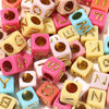 100Pcs/Lot Trendy  Acrylic Square Alphabet Beads Large Hole Letter Loose Spacer Bead Jewelry Handmade Bracelet Making Supplies