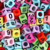 100Pcs/Lot Trendy  Acrylic Square Alphabet Beads Large Hole Letter Loose Spacer Bead Jewelry Handmade Bracelet Making Supplies