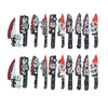 10pcs Acrylic Halloween Blood Knife Rose Workers Kitchen Dagger Cartoon Cat Flying Knife Jewelry for DIY Earring Keychain Making