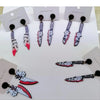 10pcs Acrylic Halloween Blood Knife Rose Workers Kitchen Dagger Cartoon Cat Flying Knife Jewelry for DIY Earring Keychain Making