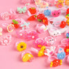 12pcs Ring For Children Jewelry  Colored Multicolor Ring Cute Girls Gifts  Lovely Fruit Scrub Animal Princess Suit Kinds