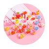 12pcs Ring For Children Jewelry  Colored Multicolor Ring Cute Girls Gifts  Lovely Fruit Scrub Animal Princess Suit Kinds