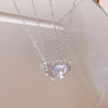 17KM Y2K Crystal Heart Necklace  Kpop Shiny Clavicle Chain Necklaces for Women Girls  Trend Party Gifts Jewelry 2023