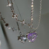 17KM Y2K Crystal Heart Necklace  Kpop Shiny Clavicle Chain Necklaces for Women Girls  Trend Party Gifts Jewelry 2023