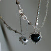 17KM Y2K Crystal Heart Necklace  Kpop Shiny Clavicle Chain Necklaces for Women Girls  Trend Party Gifts Jewelry 2023