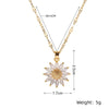 1PCS Gold-color Necklace Ladies Light   Style Flower Pendant Inlaid Zirconia Titanium Steel Chain Holiday Jewelry