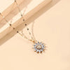 1PCS Gold-color Necklace Ladies Light   Style Flower Pendant Inlaid Zirconia Titanium Steel Chain Holiday Jewelry