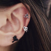 1Pcs Black Drop Glazed Star Star Ear Bone Ear Buckle Sweet Cool Punk Mini Stud Earrings for Women Personality Jewelry