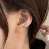 1Pcs Gold Color Shiny Rhinestone Tassel Ear Clips for Women Hollow Three-Layer No Piercing Long Chain Ear Cuff Jewelry