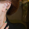 1Pcs Gold Color Shiny Rhinestone Tassel Ear Clips for Women Hollow Three-Layer No Piercing Long Chain Ear Cuff Jewelry