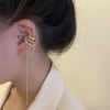 1Pcs Silver Color No-Piecing Zircon Tassel Clip Earring for Women Girl S925 Silver Needle Long Ear Line Ear Cuff Jewelry Gifts