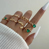 1Sets 5pcs/6pcs/10pcs Crystal Rings Set for Women Vintage Aesthetic Geometric   Lady Jewelry Gift   Rings