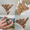 1Sets 5pcs/6pcs/10pcs Crystal Rings Set for Women Vintage Aesthetic Geometric   Lady Jewelry Gift   Rings