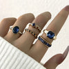 1Sets 5pcs/6pcs/10pcs Crystal Rings Set for Women Vintage Aesthetic Geometric   Lady Jewelry Gift   Rings