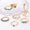 1Sets 5pcs/6pcs/10pcs Crystal Rings Set for Women Vintage Aesthetic Geometric   Lady Jewelry Gift   Rings
