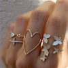 1Sets 5pcs/6pcs/10pcs Crystal Rings Set for Women Vintage Aesthetic Geometric   Lady Jewelry Gift   Rings