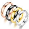 2-4mm Classic Stainless Steel Rings For Women Men Simple  Titanium Punk Couple Rings Wedding Party Jewelry Accessories