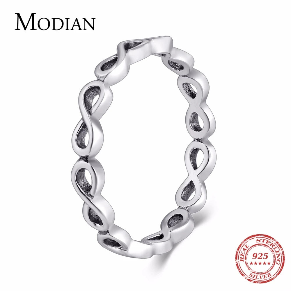 New Vintage Jewelry Original Solid 925 Sterling Silver Mobius Finger Ring Fine Jewelry For Women Wedding Gift