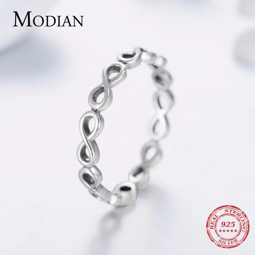 New Vintage Jewelry Original Solid 925 Sterling Silver Mobius Finger Ring Fine Jewelry For Women Wedding Gift