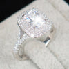 Top quality R&J Brand Bridal 100% Solid 925 Sterling Silver Ring Cake Engagement Wedding Fine rings Jewelry For Women