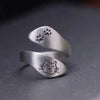 2021NewAntique Silver Plated Dandelion Seed Manual Wire Drawing Winding Opening Women's Ring Gift Party Adds Temperament Jewelry