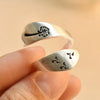 2021NewAntique Silver Plated Dandelion Seed Manual Wire Drawing Winding Opening Women's Ring Gift Party Adds Temperament Jewelry