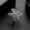 Korean  Exquisite Geometric Round Ring Women's    Zircon Finger Ring Simple Temperament Versatile Jewelry