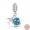 925 Sterling Silver Cartoon Beads Golden Heart Shaped Birthday Charms Fit Original Pandora Bracelet Women DIY Jewelry